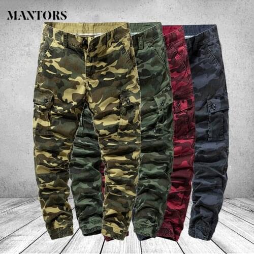 Mens Trousers Camouflage Plus Size Cotton Work Pants Men Bermuda Loose Baggy Breeches ArmyGreen Male Cargo Casual Sweatpants