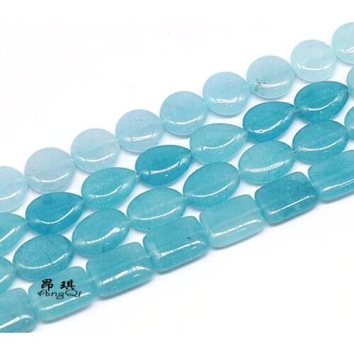13x18mm Natural Irregular Stone Beads Blue Aquamarines Loose Spacer Beads For Jewelry Making DIY Bracelet Necklace 15 inches