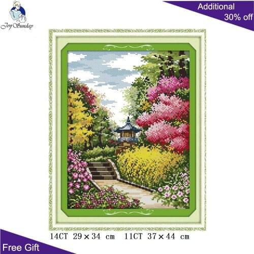 Joy Sunday Spring Cross Stitch F307 14CT 11CT Counted and Stamped Home Decor Thick Spring Needlepoints Cross Stitch Kits