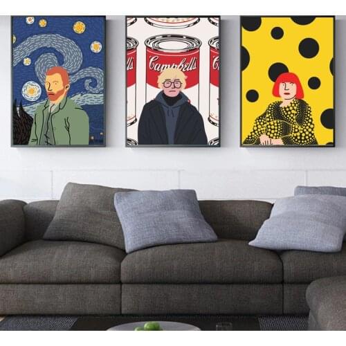 Famous Fun Vincent Van Gogh Art Canvas Painting Abstract Figure Posters and Prints Wall Art Pictures for Living Room Home Decor