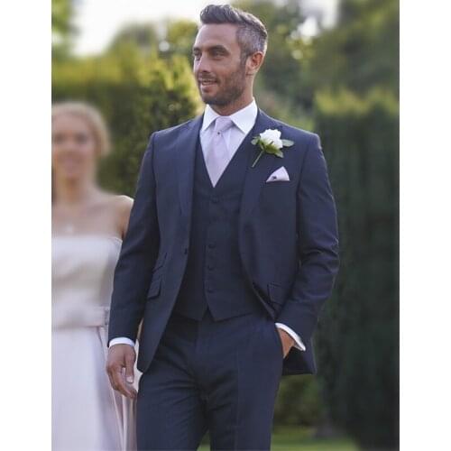 Classic Stylish Groomsmen Tuxedo Men Suits For Prom Wedding Groom Suit Blazers Men Suit Terno Masculino 2019 (Jacket+Pants+Vest)