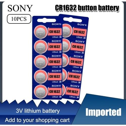 10pc/lot Sony Original CR1632 Button Cell Battery For Watch Car Remote Key cr 1632 ECR1632 GPCR1632 3v Lithium Battery