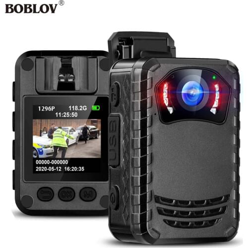 BOBLOV N9 Mini Body Camera Full HD 1296P Body Mounted Camera Small Portable Night Vision Police Body Camera Max to 128GB/258GB