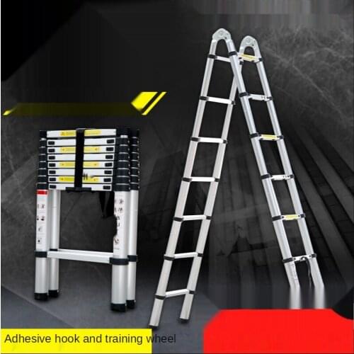 1.6m Multifunctional Folding Telescopic Ladder, Can Be Converted Into Vertical Ladder/herringbone Ladder Dual Purpose Ladder