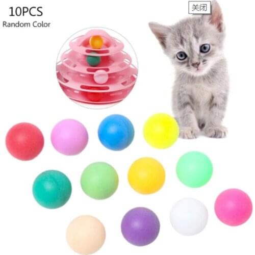 10 Pcs Colorful Kitten Exercise Toy Cats Ball Play Chew Scratch Chase Ball for Kitten Play Disk Interactive Training Toys