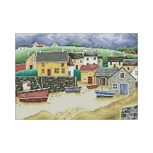 RTO M390 Harbor (3) Needlework,For Embroidery,DIY 14CT Unprinted Arts Cross stitch kits Set Cross-Stitching Home Decor