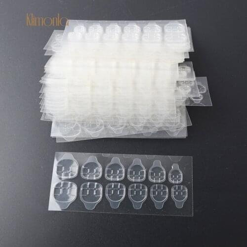 200pcs Transparent False Nail Art Sticker Tips For Extension Stick Tools 12 Tips Double Sided Nail Adhesive Tapes DIY Manicure