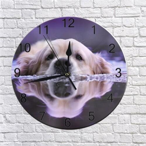 25CM/10inch Wall Decor Dogs Clocks Numeral Digital Dial Mute Silent Fashion Digital Clocks Dogs Clocks Kitchen Home Decor
