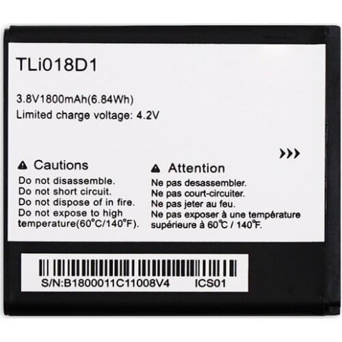 New 1800mAh TLi018D1 Battery for Alcatel one touch OT-5038 OT-5051D OT-5051X Pixi 35 5038D POPD5 POP D5 35