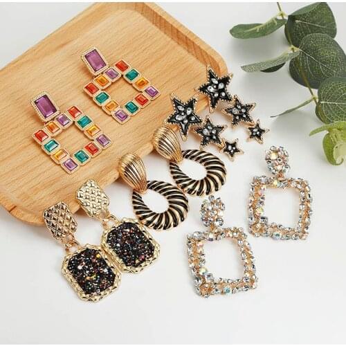 New Punk Style Earrings For Women Big Vintage Metal Stud Earrings Personalized Statement Jewelry oorbellen Wholesale