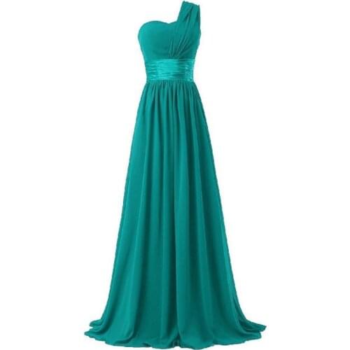 Bridesmaid dresses wedding guest dress long party Sleeveless Chiffon One Shoulder long dress for wedding party for woman