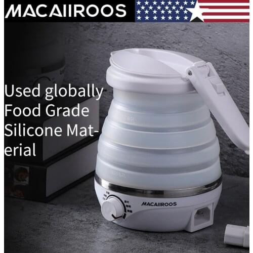 Macaiiroos Portable Electric Kettle Folding Travel Silicone Kettle Camping Water Boiler Tea Kettle Home Kettle