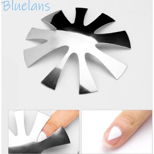 Pro 9 Sizes Easy French Smile Cut V Line almond shape Tips Manicure Edge Trimmer Nail Cutter Acrylic Pink White French Nails