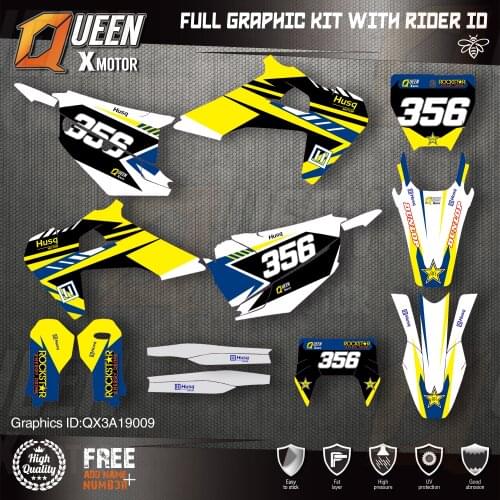 Queen X MOTOR Custom Team Graphics Decals Stickers Kit For Husqvarna Decal 2019-N TC FC TX FX FS 2020-N TE FE 125-450CC 09