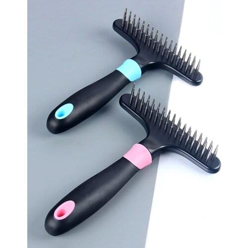 Stainless Steel Dog Comb Pet Hair Remover 16.511.5cm Open Knot Dogs Brush Quick Clean Grooming Supplies Tools Combs