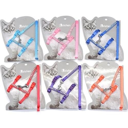 Cat Collar Harness Leash Adjustable Nylon Pet Traction Cat Kitten Dog Halter Collar gato Cats Products Pet Harness Belt