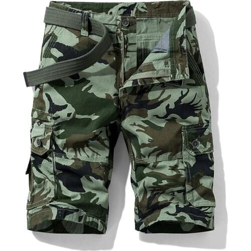 Mens Camouflage Cargo Shorts 2021 Summer New Fashion Men Multi-Pocket Shorts Male Casual Camo Outdoor Military Cargo Shorts