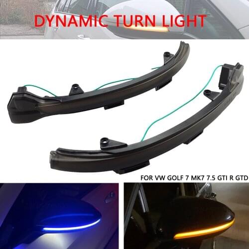 For Volkswagen Golf MK7 7 GTI R GTD Dynamic Blinker LED Turn Signal Rline Touran Mirror Light 2013 2014 2015 2016 2017