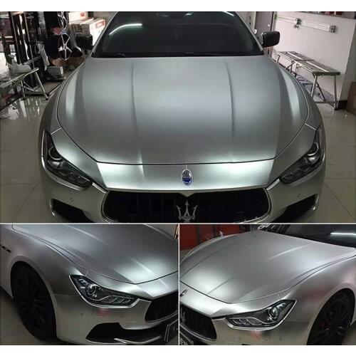 10/20/30/40/50x152CM Silver Matt Metallic Vinyl Film Car Wrap Foil With Air Release DIY Styling Sticker Decal