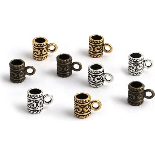 20pcs/lot 5mm Gold Silver Color Charm Pendant Clip Clasps Bail Connectors Beads Spacer Diy Bracelet Necklace Jewelry Findings