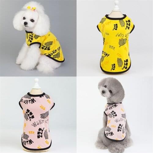 Vest Small Pet Shirt Cat Dog Clothes Lazy Pig Printed Cute Design Cotton Dogs T Shirt Pet Puppy Summer Apparel Clothes Dog Coat