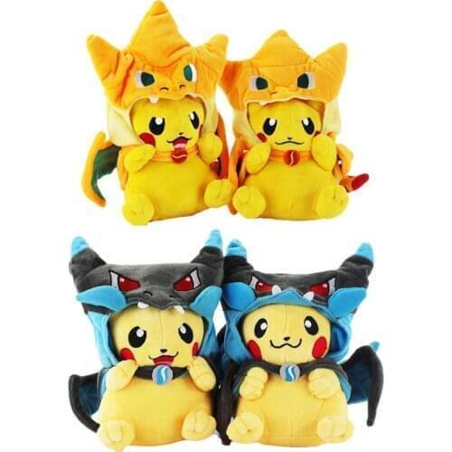 1pcs TAKARA TOMY Pokemon Cartoon Pikachu Cosplay Charizard Plush Toys Doll Soft Stuffed Animals Toys for Kids Children Gifts