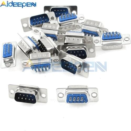10Pcs/lot DB9 9 Pin Female/Male Plug Adapters DB9 Plastic Plug Socket Connector