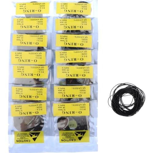 1900pcs Black Rubber Gasket Seal Washers O-Ring For Watch Backs Waterproof