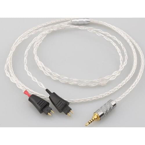 2.5mm 4.4mm XLR 3.5mm 8 Core Silver Plated OCC Earphone Cable For FOSTEX TH900 MKII MK2 TH-909 TR-X00 TH-600