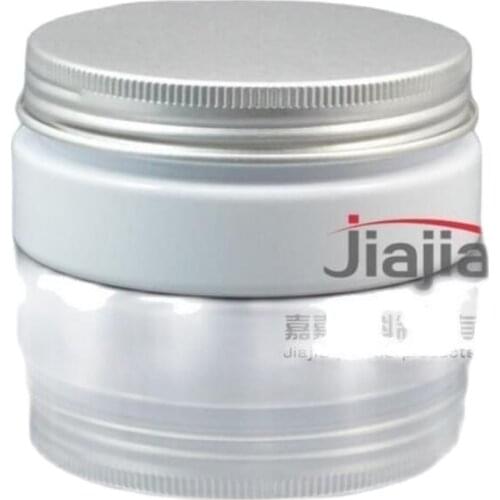 50 grams white PET Jar,Cosmetic Jar 50g white jar with matte silver aluminum Lid Make up Packaging Beauty Salon Equipment