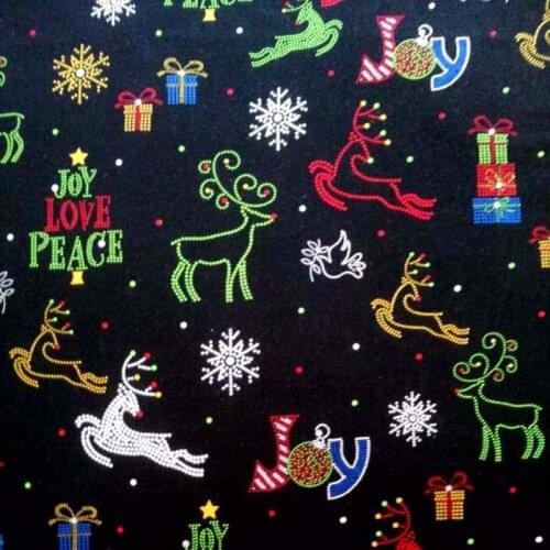 50x70cm Brand Design Christmas Gifts Deer Snowflakes Environmental Printing and Dyeing 100% Cotton Fabric quilting home decor
