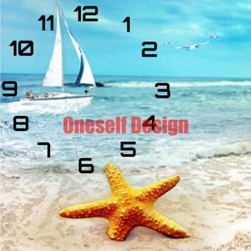5d diamond embroidery sale clock beach diamond painting clock rhinestone pictures diy frame Christmas gifts diamond mosaic sale
