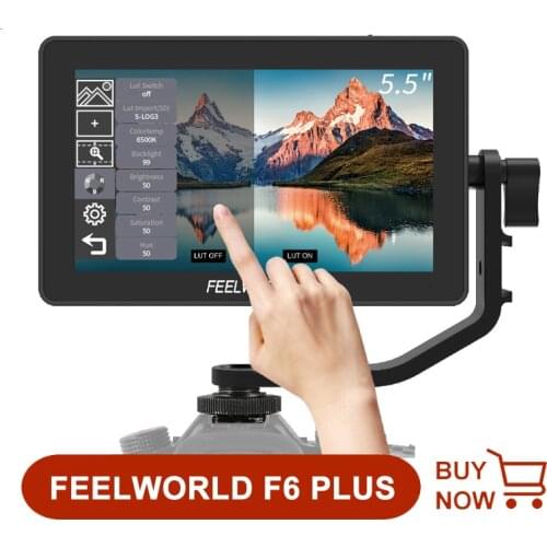 FEELWORLD F6 PLUS 5.5 Inch on Camera DSLR Field Monitor 4K HDMI-compatible 3D LUT Touch Screen IPS FHD 1920x1080 Monitor Type c