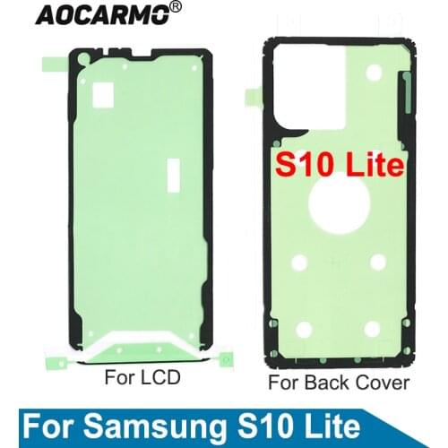 Aocarmo For Samsung Galaxy S10 Lite SM-G770F Full Set Adhesive LCD Screen Tape Back Cover Sticker Glue