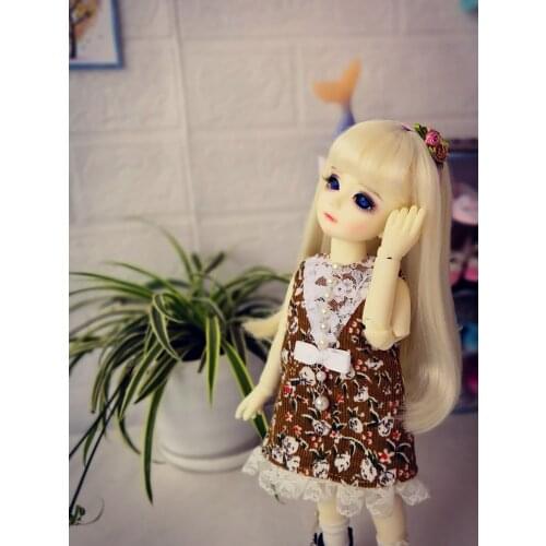 Free shipping Doll clothes,Doll dress +headdress+socks for 1/6 BJD doll, Doll accessories for 1/6 BJD doll ,2 set /lot