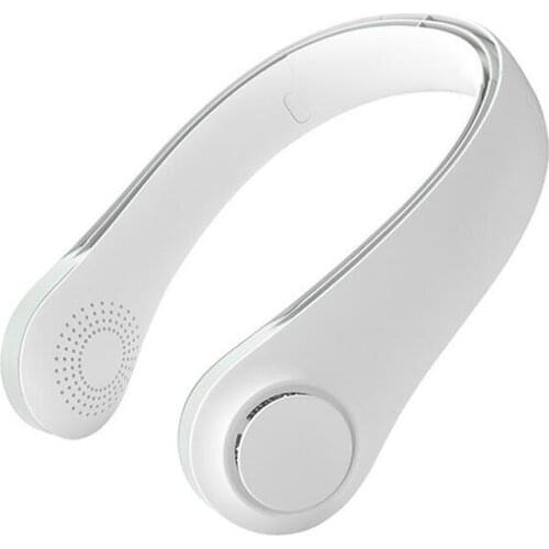 Mini Bladeless Fan Neck Fan 2400MAh USB Rechargeable Fan Mute Sports Fans for Home Outdoor Hanging Neck Fan