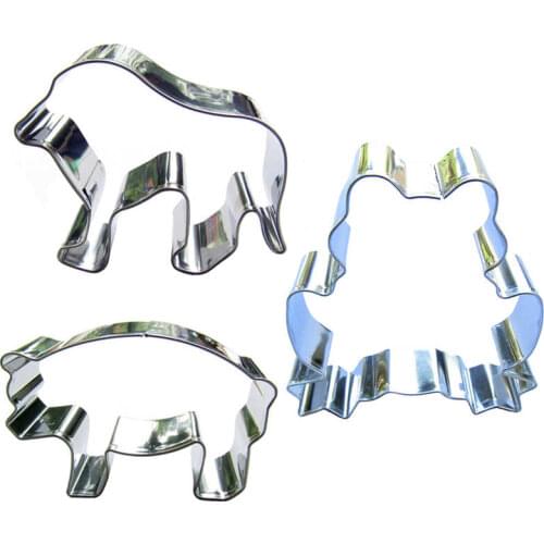 Big Frog, Lion, Sow shaped 3 piece biscuit cutting molds, baking tools, cake decorating soft candy tools