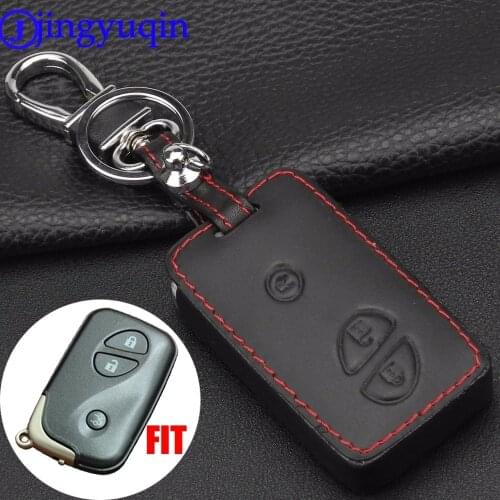Jingyuqin 3Buttons Leather Car Key Cover Case For Lexus ES 300h 250 350 IS GS CT200h RX CT200 ES240 GX400 LX570 RX270 Smart Key