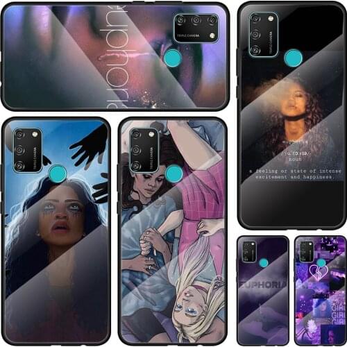 American Tv Series Euphoria Tempered Glass Cover For Honor 30 20 10 9X 8X Lite Pro Plus Silicone Phone Case Coque Shell