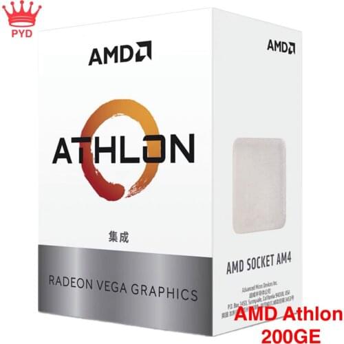 AMD Athlon 200GE X2 200GE 3.2 GHz Dual-Core Quad-Thread CPU Processor 35W YD200GC6M2OFB Socket AM4 NEW boxed microprocessor