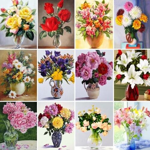 Picture Plant flower DIY Painting By Numbers Figure Picture Canvas By Numbers Modern Abstract Handpainted Oil Painting For Home