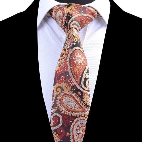 Ricnais Quality Paisley Silk Men Ties 8cm Necktie Floral Wedding Tie for Men Jacquard Woven Formal Necktie Suit Business Party