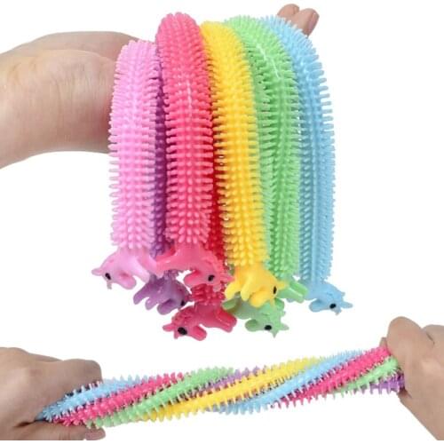 Kawaii Unicorn Pull Worm Noodle Fidget Toys Stretch String TPR Rope Anti Stress Toys String Stress Relief Autism Vent Toy
