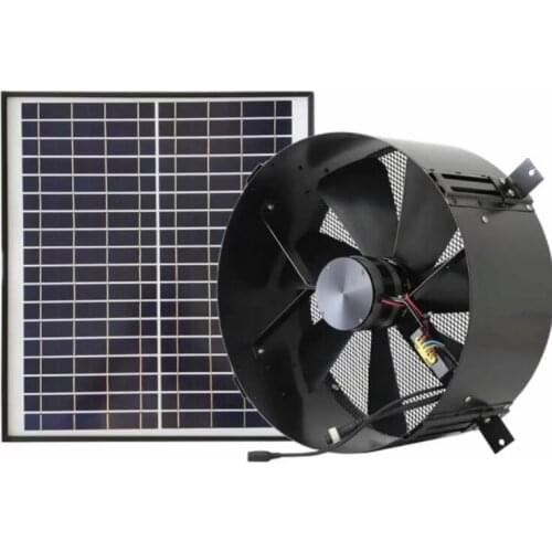 DC Air Conditioner Kit 30 Watt Solar Panel Powered 14' Wall Window Mount Hot Air Cooling Ventilator Exhaust Fan