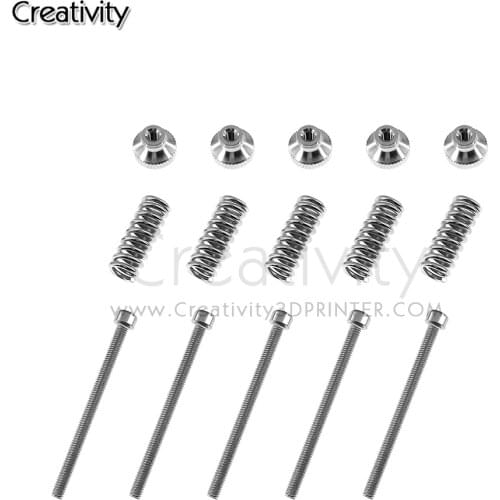 10pcs 3D printer Leveling components M3 screw Leveling spring Leveling knob suite for 3D printer Heating Bed parts