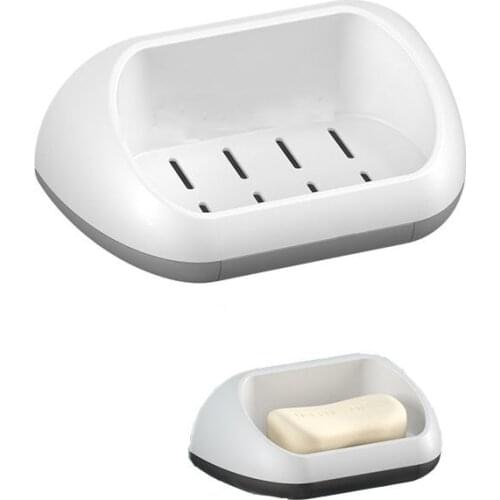 Creative Drain Soap Box Wall-Mounted Soap Box Without Punching Plastic Tray Bathroom Double Soap Sucker Rack