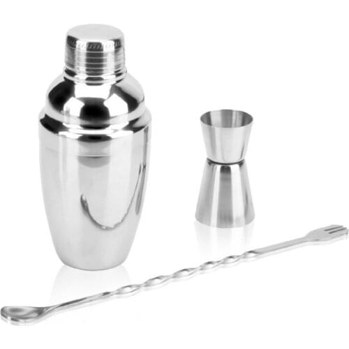 Kitchen Stainless Steel Cocktail Shaker Mixer Wine Martini Boston Shaker For Bartender Drink Party Bar Tools 3 Pcs/set