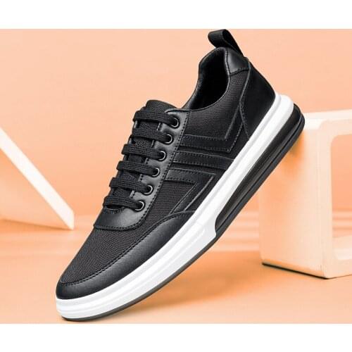 Mens Casual Shoes Genuine Leather Mesh Luxury Mens Shoes High-Quality Outdoor Shoes Male Classic Skateboard Outdoor Footwear