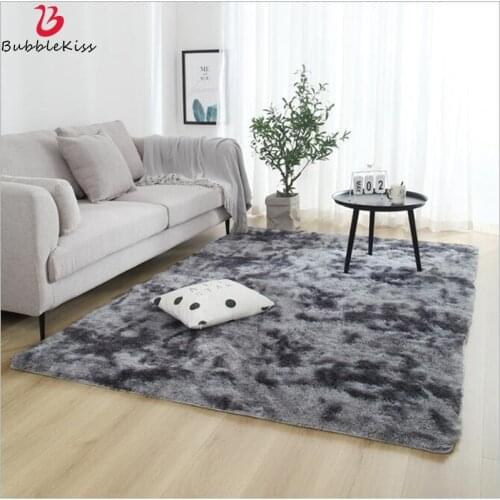Bubble Kiss Soft Creative Fur Carpet Bedroom Decor Shaggy Carpet Tie-dye Plush Bedroom Area Rugs For Home Living Room Decoration