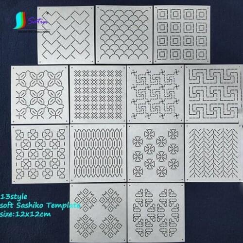 13 Style High Quality Size 12x12cm Haibo Soft Embroidery Template DIY Handmade Tea Cup Pad Lace Embroidery Tool Sashiko Template